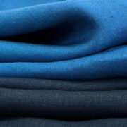 Tessuto blu in lino per abbigliamento e moda | new tess